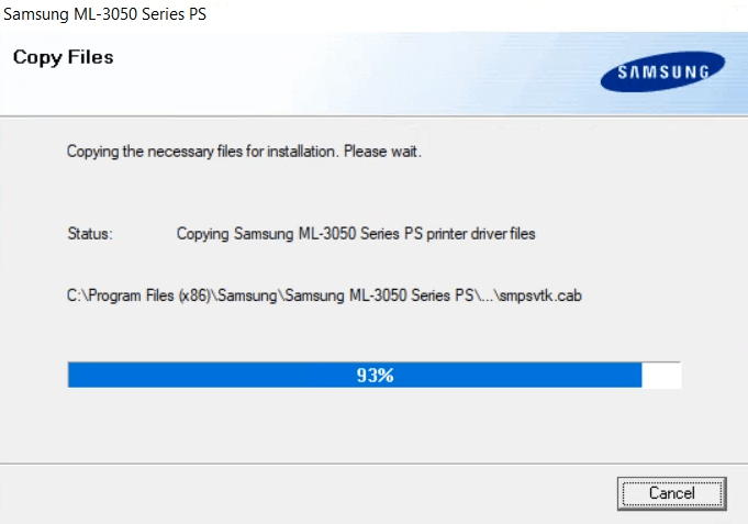 Copying Samsung ML-3051ND driver files