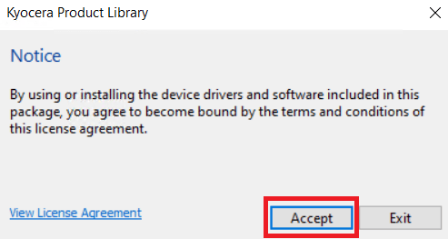 accept license agreement