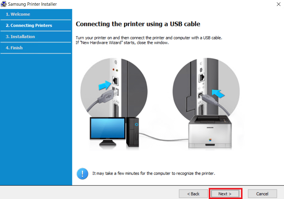 connect Samsung SCX-3206W printer