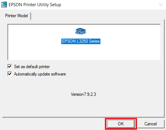 Select Epson EcoTank L3252 model