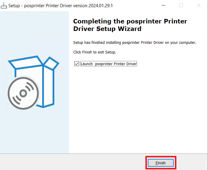 click finish to start setup wizard