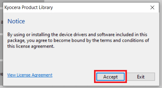 accept license agreement