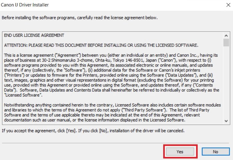 accept end user license agreement