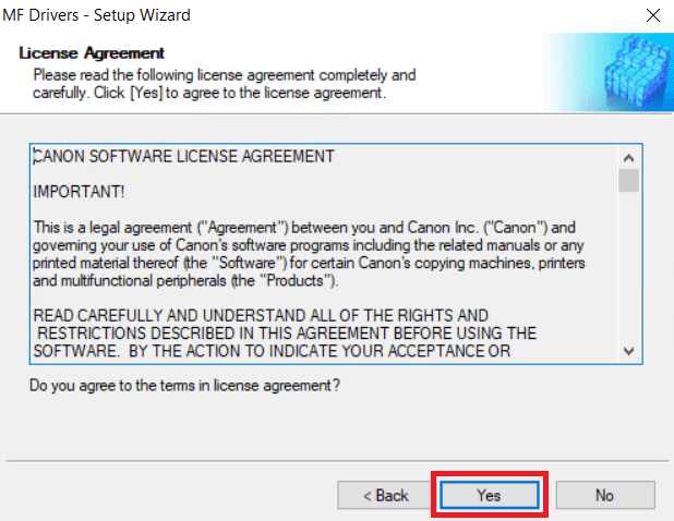 accept the license agreement