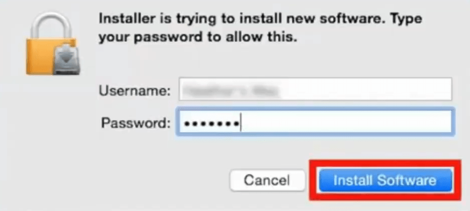 enter your username and password