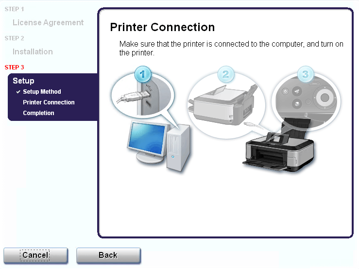 connect Canon Pixma mp620b with USB