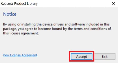 accept the license agreement