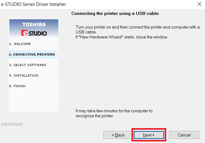 connect Toshiba e-Studio 2523a printer