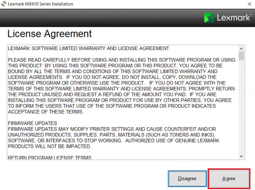 agree with the license agreement