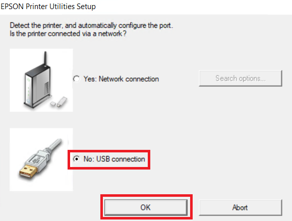 select USB Connection