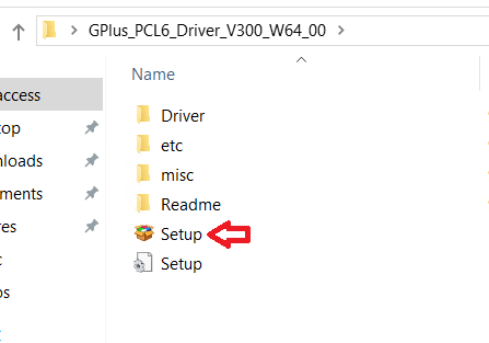 run the driver setup file