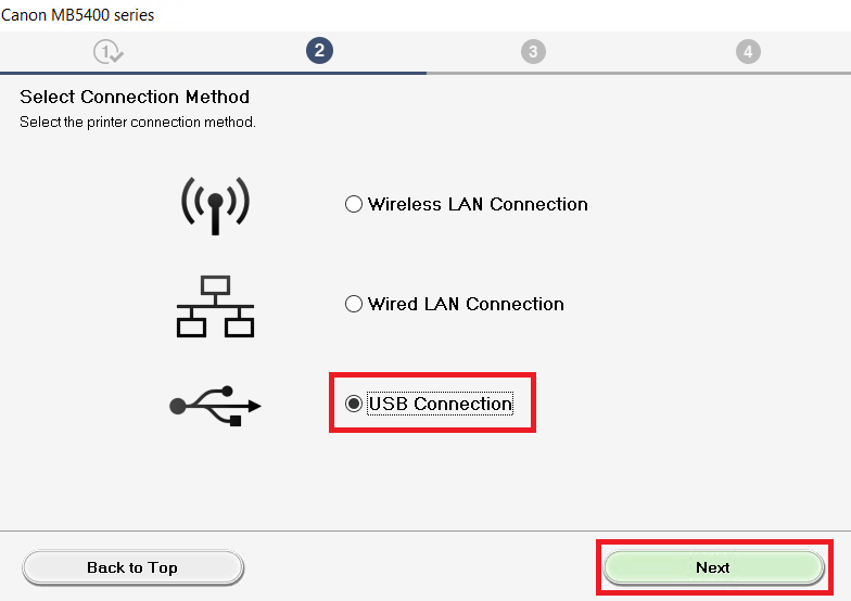 choose USB connection method