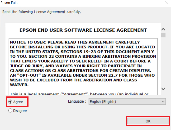 agree with the license agreement